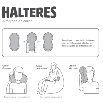 Segunda imagem do produto Almofada de Corpo Halteres Cinza - FOM