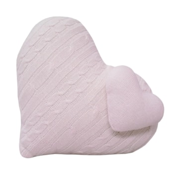 Imagem do produto Almofada Decorativa Creative Tricot Coração Sobreposto Rosa Pérola