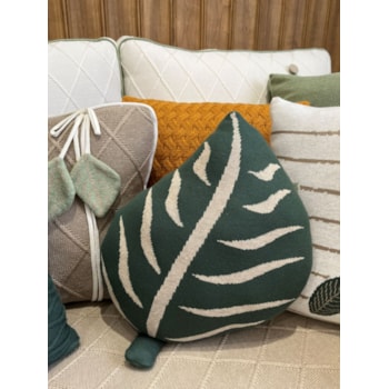 Imagem do produto Almofada Decorativa de Folha em Tricot Verde