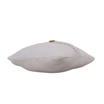 Segunda imagem do produto Almofada Decorativa Tricot Trançada com Botão Off White