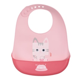 Imagem do produto Babador de Silicone Pega Migalhas Gato Mia Rosa - Kouii