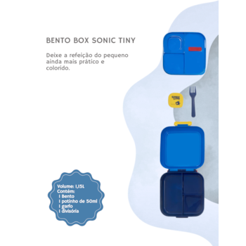 Segunda imagem do produto Bento Box Marmita Infantil Tiny Azul - Sonic