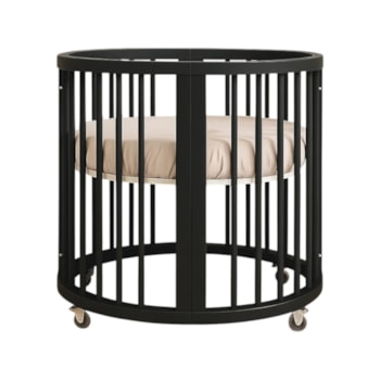 Segunda imagem do produto Berço Crescer Redondo Multifuncional Preto - Sleeper