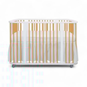 Segunda imagem do produto Berço Fases Multifuncional Branco com Palitos em Madeira Pinus - Kartoon