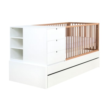 Segunda imagem do produto Berço Infantil Multiuso Essen com Grade Natural