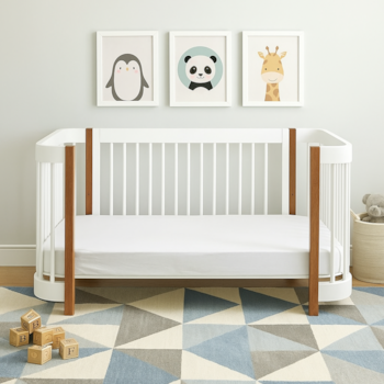 Segunda imagem do produto Berço Liege Multifuncional Branco com Madeira