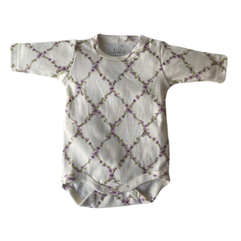 Segunda imagem do produto Body Manga Longa c/ Culote Prematuro Florido Suedine - Tilly Baby