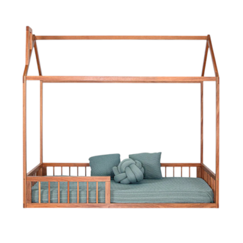 Imagem do produto Cama Casinha Montessoriana Solteiro Cork Madeira Jequitibá - Sleeper