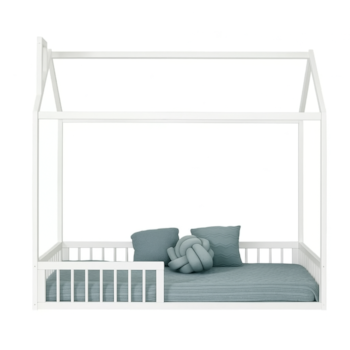 Segunda imagem do produto Cama Montessoriana Solteiro Cork Casinha Branca - Sleeper