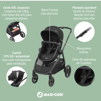 Segunda imagem do produto Carrinho Anna 3 Trio Isofix 360 Essential Black - Maxi-Cosi