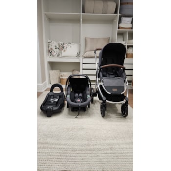 Segunda imagem do produto Carrinho TS Samba Diamond c/ Bebê Conforto e Base Isofix Tulip Asphalt - ABC Design - Showroom