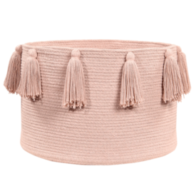 Imagem do produto Cesta Franjas (Tassels) Vintage Nude 30x45x45 cm - Lorena Canals