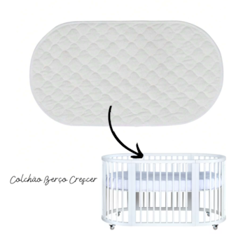 Segunda imagem do produto Colchão Oval Cleide 2ª Fase 1,38x0,68x0,10 - D18 - Berço Crescer