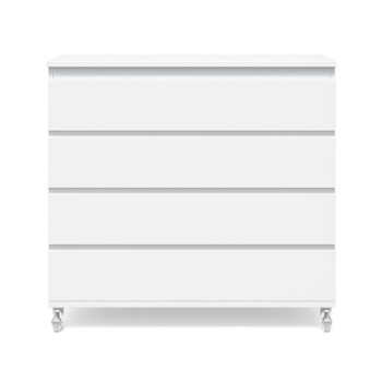Segunda imagem do produto Cômoda Bada Branca BAD-472 com 4 Gavetas e Rodízios - Kartoon