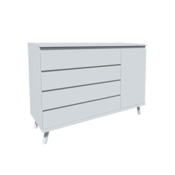 Imagem do produto Cômoda Badá com 4 Gavetas e 1 Porta Pés Fixos