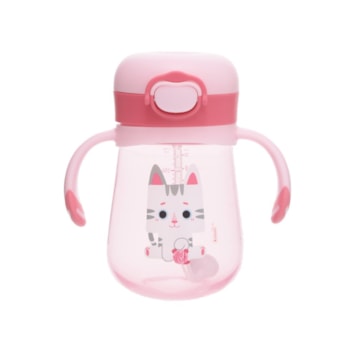 Segunda imagem do produto Copo Infantil com Alça e Canudo Filhotiis Gato Mia 300ml
