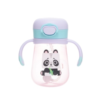 Segunda imagem do produto Copo Infantil com Alça e Canudo Filhotiis Panda Pandi 300ml