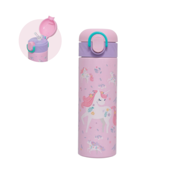 Imagem do produto Garrafa Térmica de Inox 400ml Tip Top Primavera Unicornio - Kouii