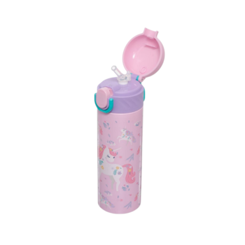 Segunda imagem do produto Garrafa Térmica de Inox 400ml Tip Top Primavera Unicornio - Kouii