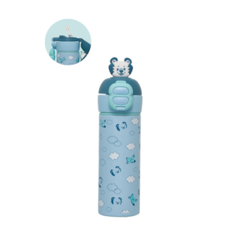Imagem do produto Garrafa Térmica Inox 400ml Happy Pilot Azul - Tigor T. Tigre