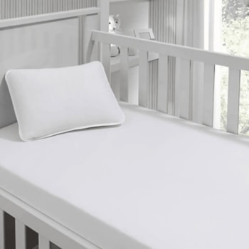 Segunda imagem do produto Kit 1 Lençol Berço Tradicional e 1 Fronha Branco - Era uma vez