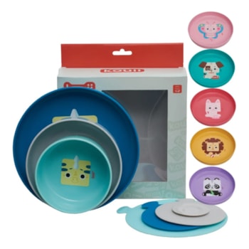 Imagem do produto Kit 3 Pratos Infantis com Ventosa Antiderrapante Dino Kouii