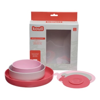 Segunda imagem do produto Kit 3 Pratos Infantis com Ventosa Antiderrapante Gato Mia Kouii