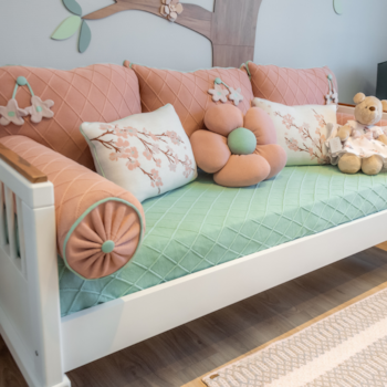 Segunda imagem do produto Kit Completo Almofadas Decorativas Jardim Encantado Rosa 9pçs