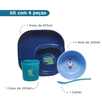 Segunda imagem do produto Kit Refeição 4 Peças Astronauta - Kouii