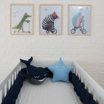 Imagem do produto Kit Trança Berço 2 peças Marinho - FOM