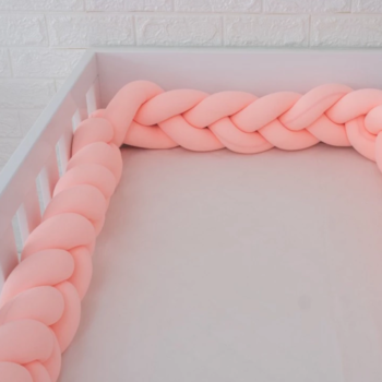 Segunda imagem do produto Kit Trança Berço 2 peças Rosa Pêssego - FOM