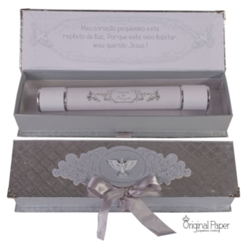 Imagem do produto Lembrança Porta Certidão de Batizado Metalizado - Original Paper