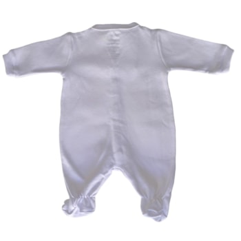 Segunda imagem do produto Macacão Prematuro Básico de Suedine Branco - Tilly Baby
