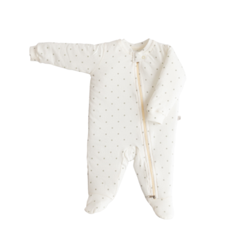 Imagem do produto Macacão Prematuro Comprido com Zíper Poá Cinza - D'Bella