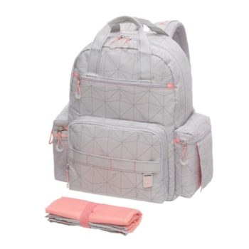 Imagem do produto Mochila do Bebê Maternidade Cinza com Trocador Portátil - Todo Dia - Kouii