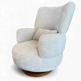 Segunda imagem do produto Poltrona Bambolê Disco Giro + Balanço em Madeira Tecido 120A