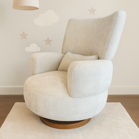 Imagem do produto Poltrona Bambolê Disco Giro + Balanço em Madeira Tecido 120A