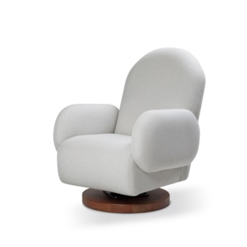 Segunda imagem do produto Poltrona Curve Giro + Balanço em Madeira - Tecido 366C