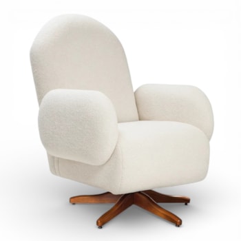 Imagem do produto Poltrona Curve Giro + Balanço em Madeira Tecido Bouclê