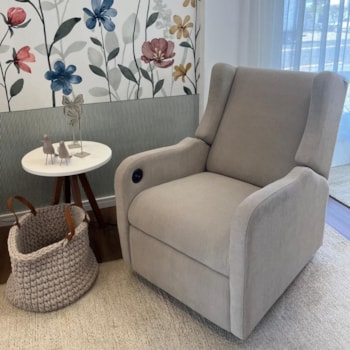 Imagem do produto Poltrona Jazz Reclinável Elétrica com Giro e Recline + Balanço Veludo Bege