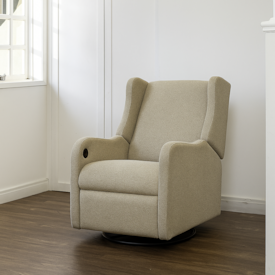 Imagem do produto Poltrona Jazz Reclinável Elétrica com Pés Giro + Balanço Soft Bouclê Bege