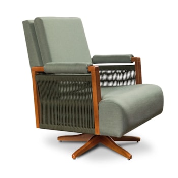 Segunda imagem do produto Poltrona Vivre Balanço e Giro Tecido 102A com Corda Verde