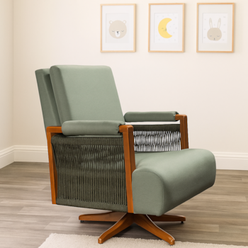 Imagem do produto Poltrona Vivre Balanço e Giro Tecido 102A com Corda Verde