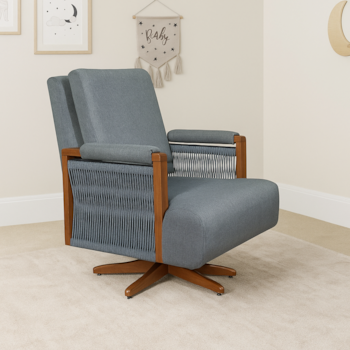 Imagem do produto Poltrona Vivre Balanço e Giro Tecido 108A com Corda Azul