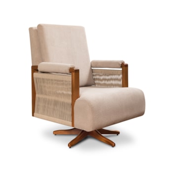 Segunda imagem do produto Poltrona Vivre Balanço e Giro Tecido 110A com Corda Bege