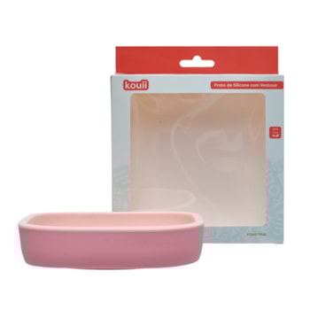 Segunda imagem do produto Prato de Silicone com Ventosa Borboleta Pipa 410ml Rosa