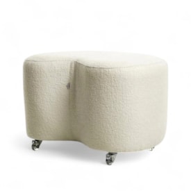 Segunda imagem do produto Pufe Para Descanso de Pés Bean Tecido Bouclê com Rodízios em Gel