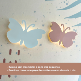 Imagem do produto Quadro de Borboleta com Led Cinza - Bicho Papão