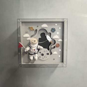 Imagem do produto Quadro Decorativo Coleção Urso Astronauta (Lua) com LED