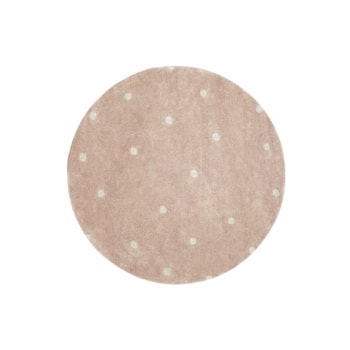 Segunda imagem do produto Tapete Redondo Lavável Round Dot Rose 140 cm - Lorena Canals